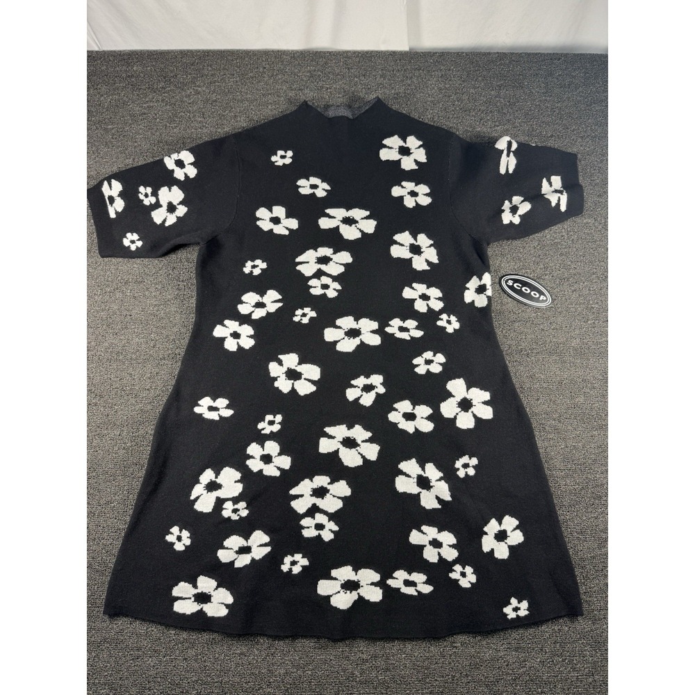 NWT Women's Scoop Mock Neck Sweater Dress Black w/ White Size XXL (20)